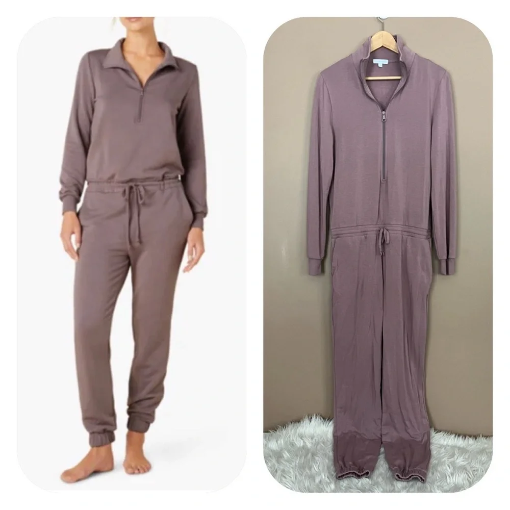 {Beyond Yoga} Ski Weekend Jumpsuit with Long Sleeves in Mauve - Womens Medium